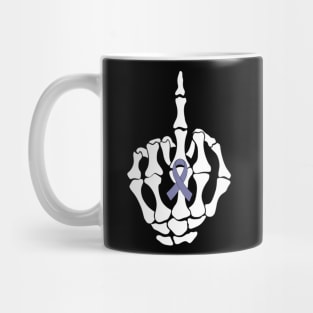 Fuck Esophageal Cancer Middle Finger Periwinkle Ribbon Mug